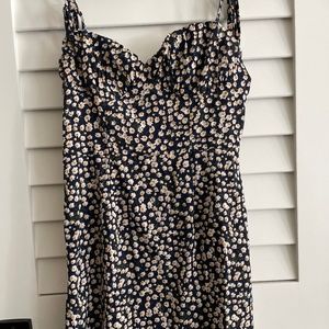 Blue Floral Pattern Dress